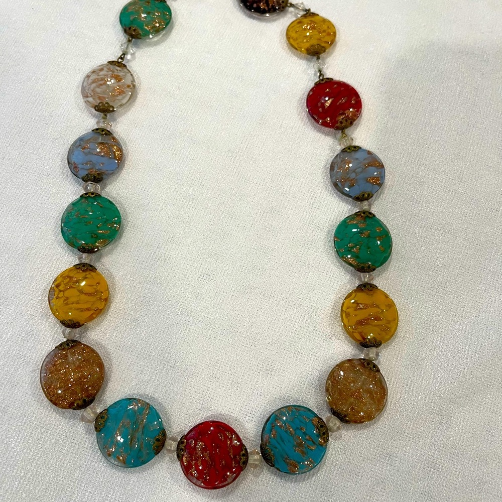 Vintage Glass necklace multicolored